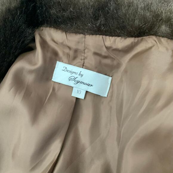 Vintage Designs by Seymour Wool Blend Faux Fur Paisley Tapestry Brown USA Jacket - Picture 8 of 8